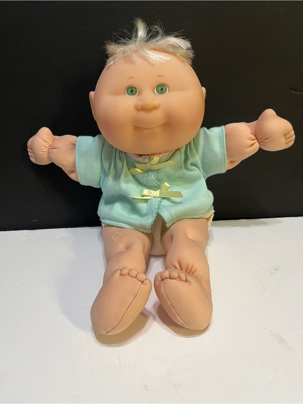 Soft Plush Premie Baby Doll in Mint Green Outfit for Kids